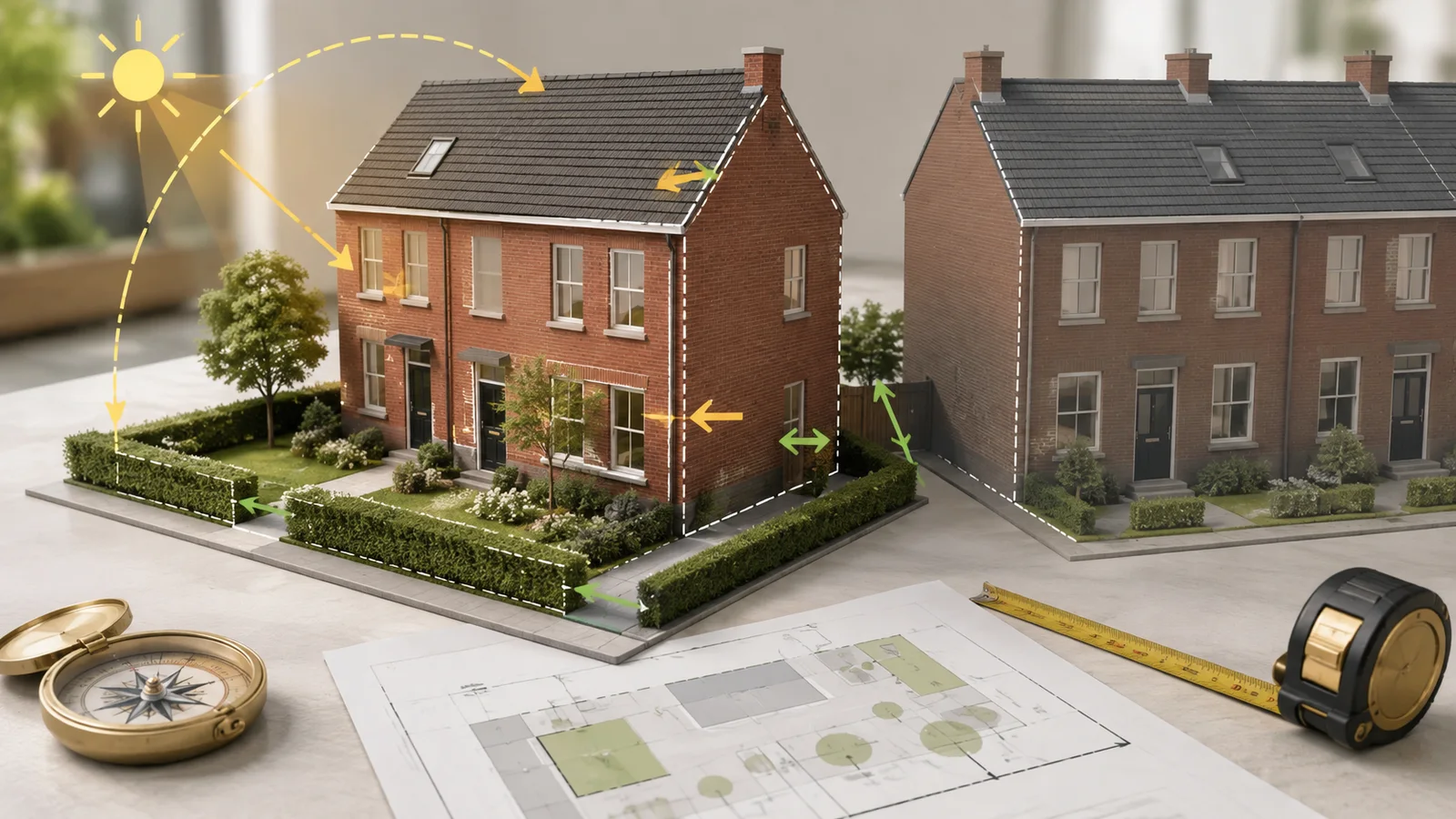 The light, access, privacy, exposure and maintenance questions in a corner-house valuation