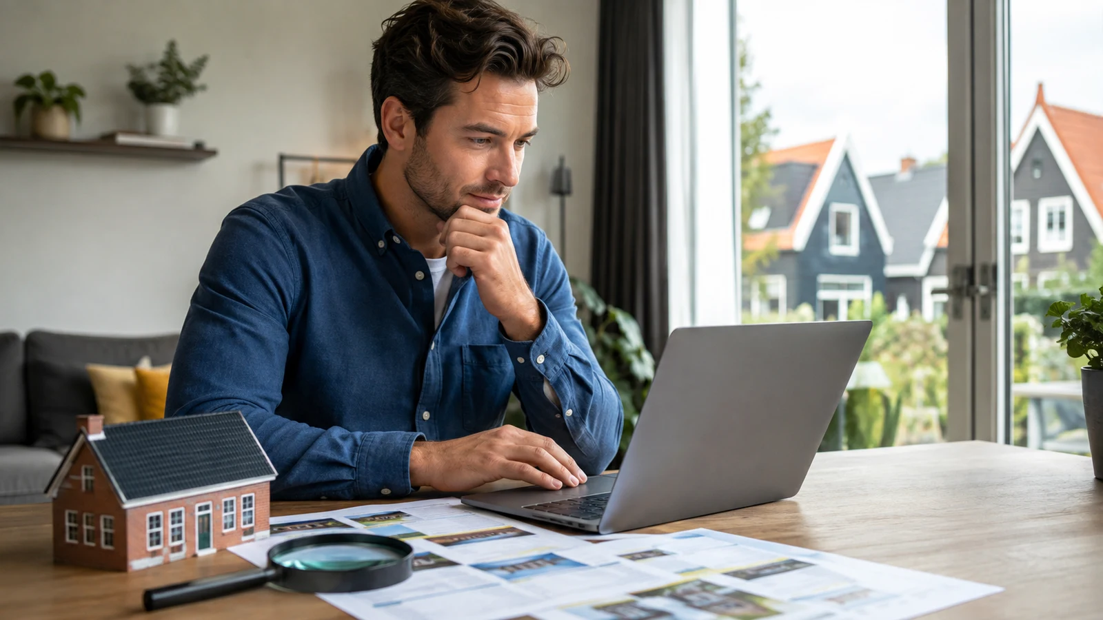 Person reading property appraiser reviews on a laptop at a desk