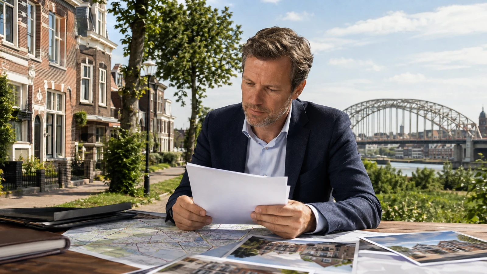 House models, a map and valuation papers arranged for a Gelderland comparison